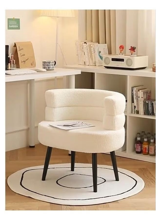 Kawkab Modern Boucle Accent Chair with Scandi-Style Legs WHITE - Image 1